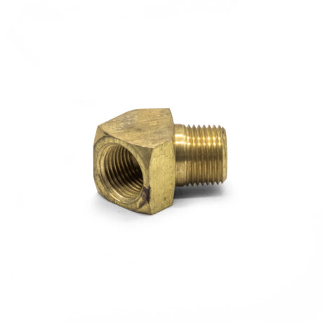 45 Degree 1/4" NPT Brass Barbed Elbow Fitting / Adapter