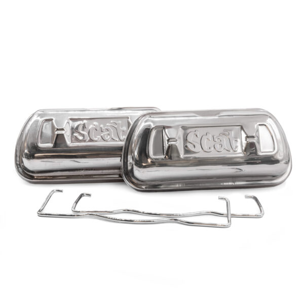 Type 1 Scat Stainless Steel Valve Rocker Covers Clip On Kit, with Gaskets