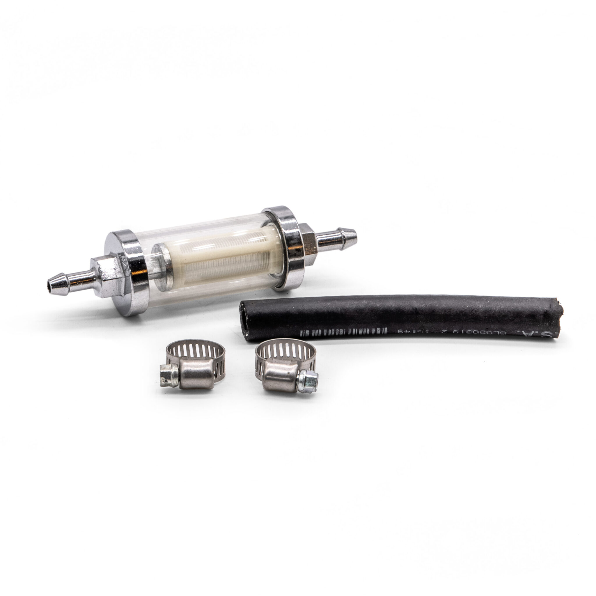 In Line 6mm Glass Fuel Filter Kit, with Hose and Clamps Limebug