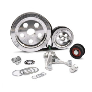Polished OE Style Black Serpentine Pulley Kit