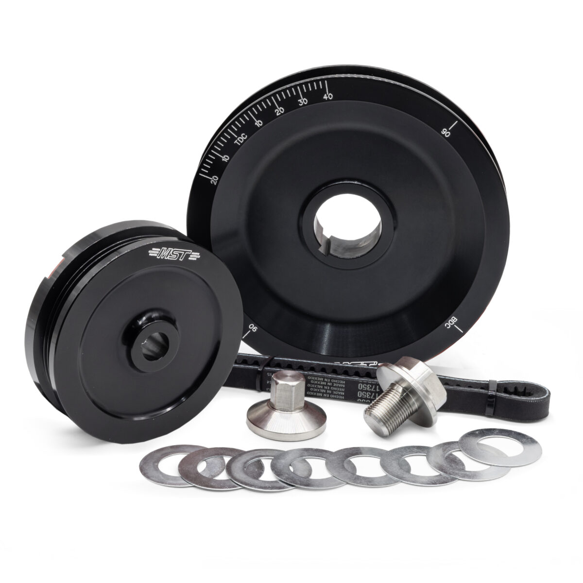 MST Solid FAT V Power Belt Pulley Kit, Black