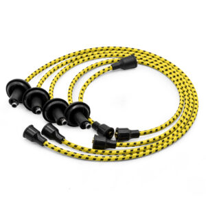 Type 1 009 / 034 Yellow Vintage Cotton Wrapped 7mm HT Ignition Leads