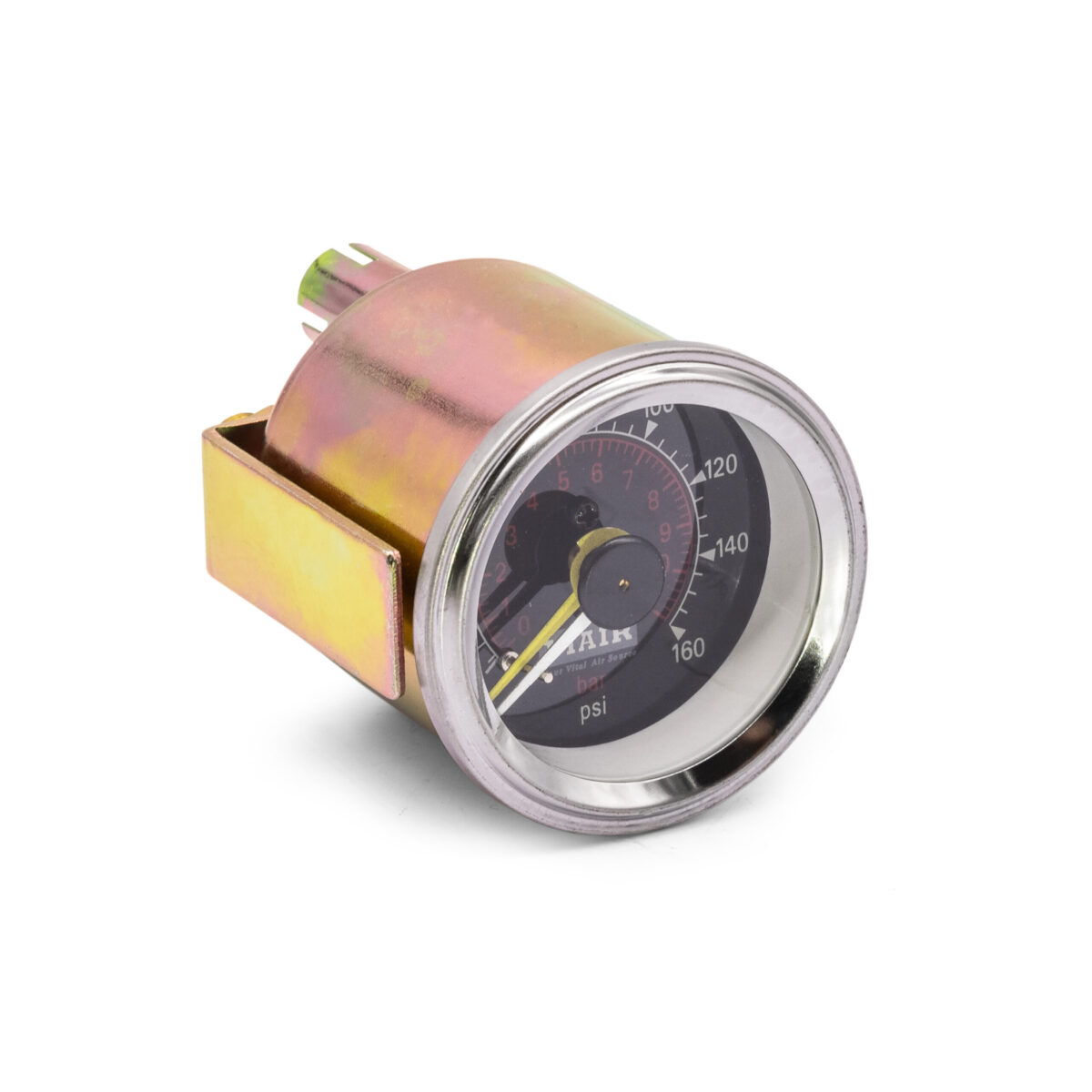 2" Single Needle Air Pressure Gauge 220 PSI (1-Valve) White