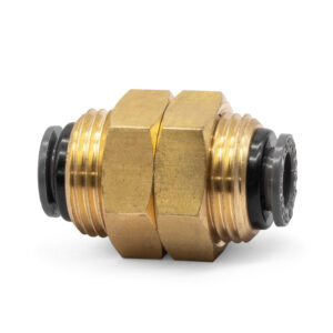 3/8" Brass BulkHead Push Lock PTC Air Line Fitting