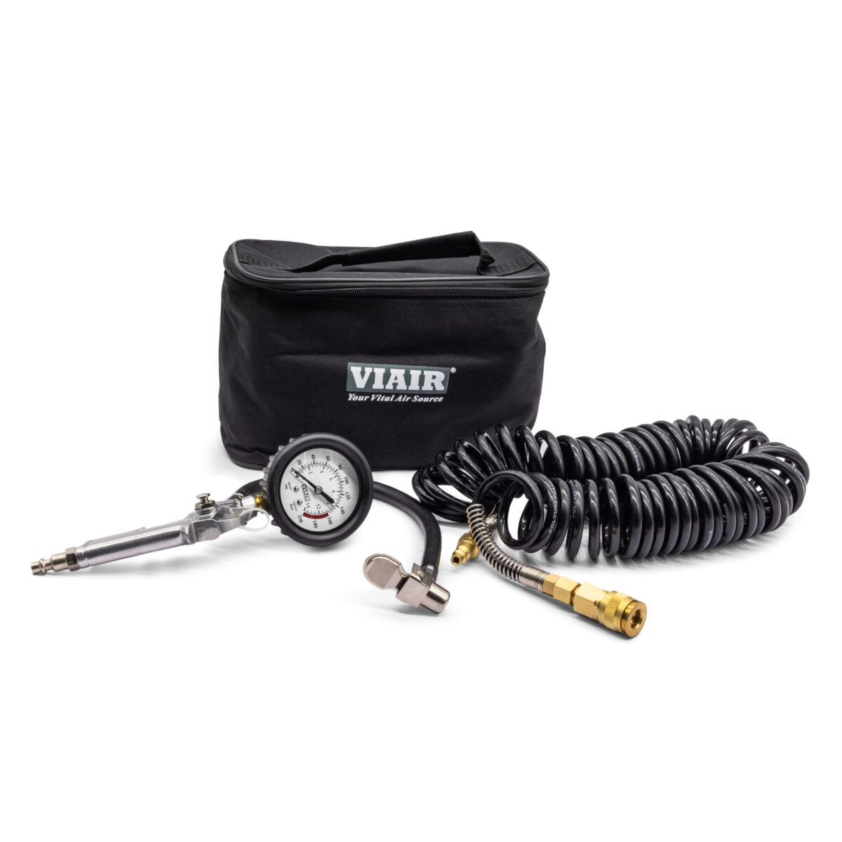 Viair Mechanical Gauge Tyre Inflation Kit w/2.5? Face, 200 PSI, 30" Hose