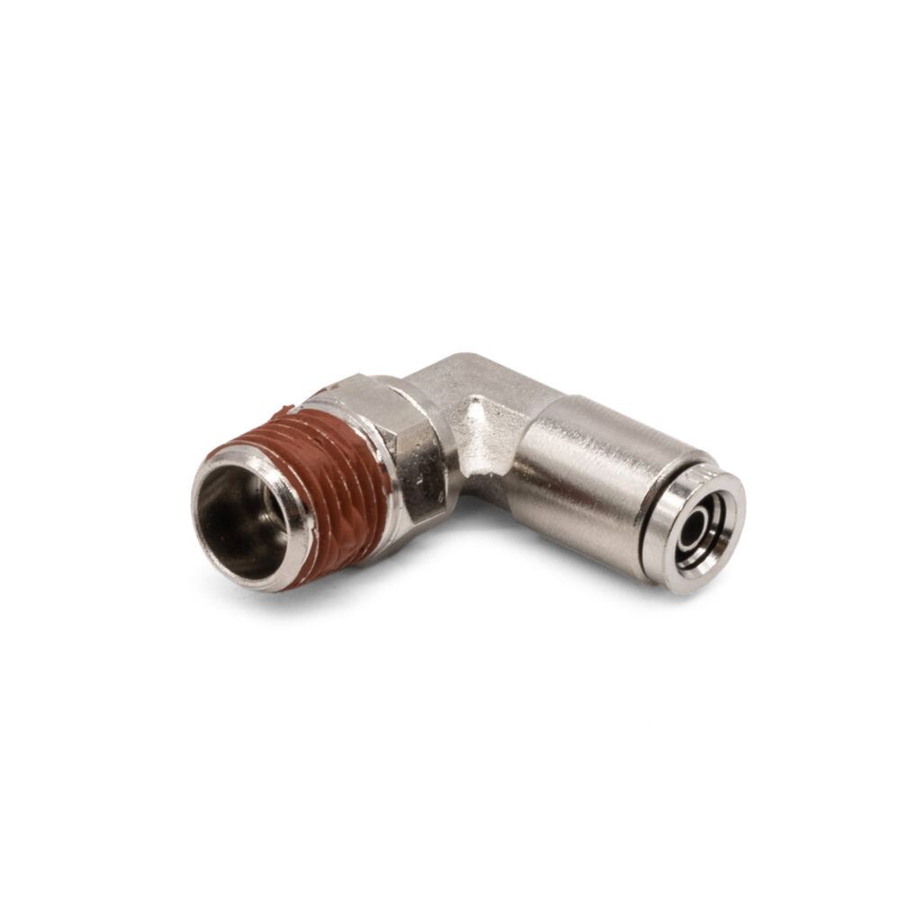NUMATICS 1/4 Hose X 1/4 NPT Push To Connect 90° Swivel Elbow – Brass/Nickel