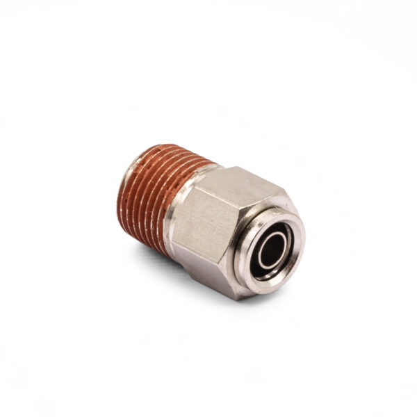 3/8" NPT(M) to 3/8" Air Line Push Connect Straight Fitting, DOT