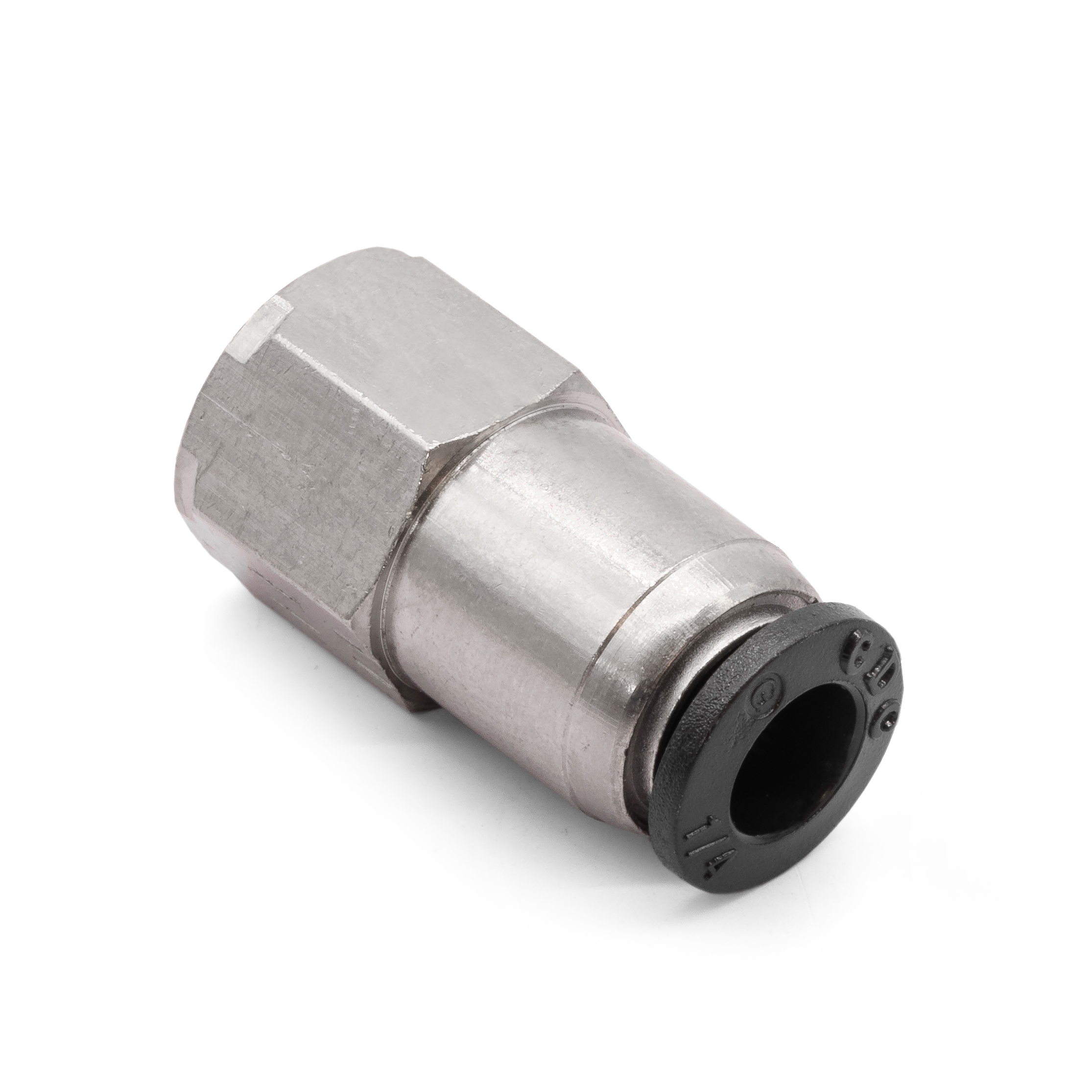 1/4" Female NPT To 1/8" Push To Connect Brass Fitting – Accepts 1/8" Air Line – HornBlasters