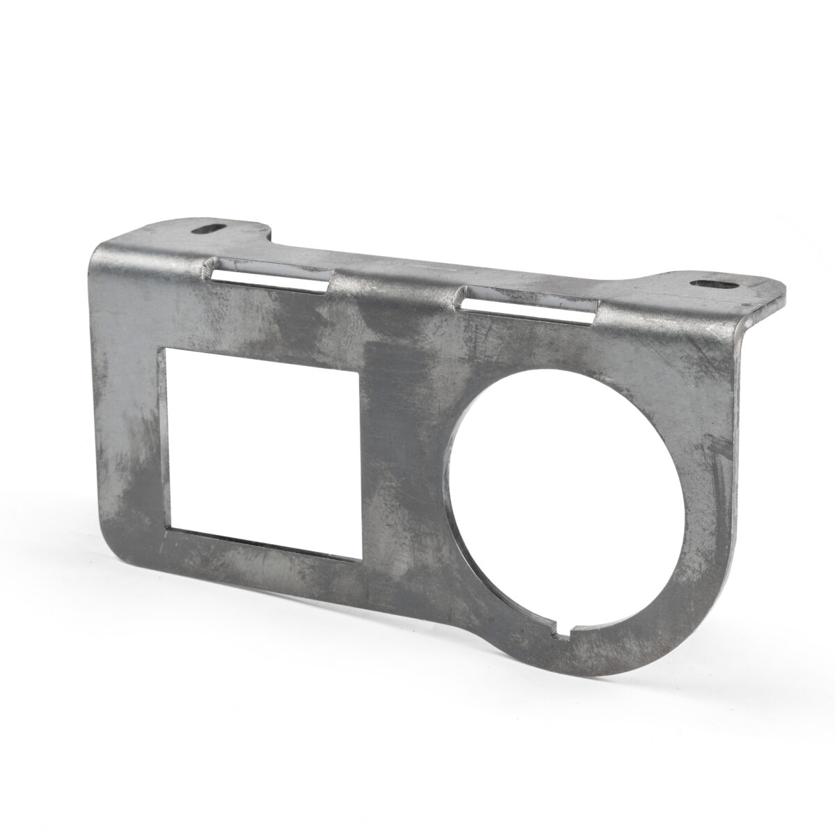 Air Ride 2 Way Paddle Valve & Air Pressure Gauge Mount, Raw, Gauge Right