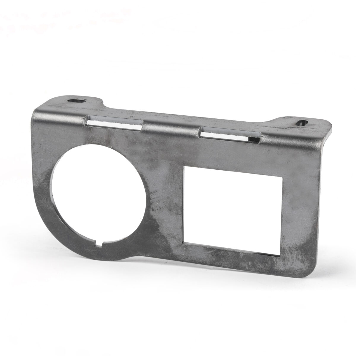 Air Ride 2 Way Paddle Valve & Air Pressure Gauge Mount, Raw, Gauge Left