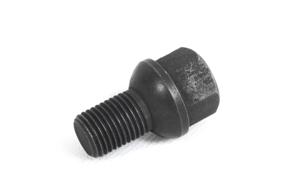 M14x1.5 Black Radiused Wheel Bolts 14mm