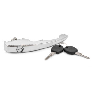 Door Handle, Outer, Lockable With Keys, Chrome Late Beetle