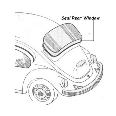 T1 1964-71 Beetle Cal Look Rear Window Seal, (No Trim Groove)