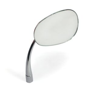 T1 1952-67 Beetle OE Oval Wing Mirror w/ Curved Arm Chrome, Left