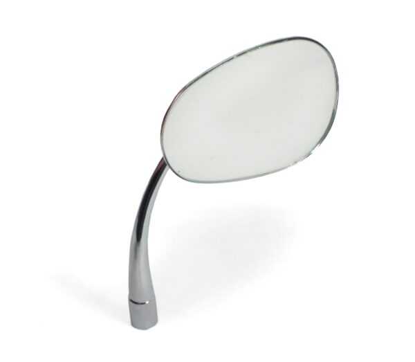 T1 1952-67 Beetle OE Oval Wing Mirror w/ Curved Arm Chrome, Left