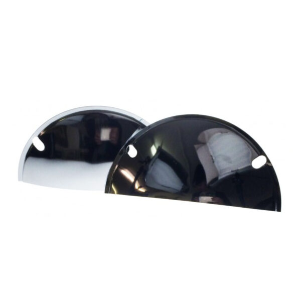 7" Half Moon Headlamp Shield/ Drop Visor, Chrome, Pr