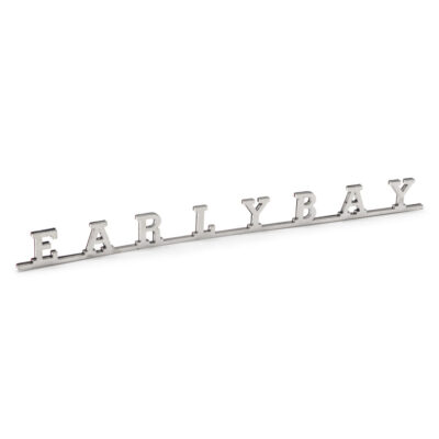Early Bay Script Badge, Stainless, Self Adhesive