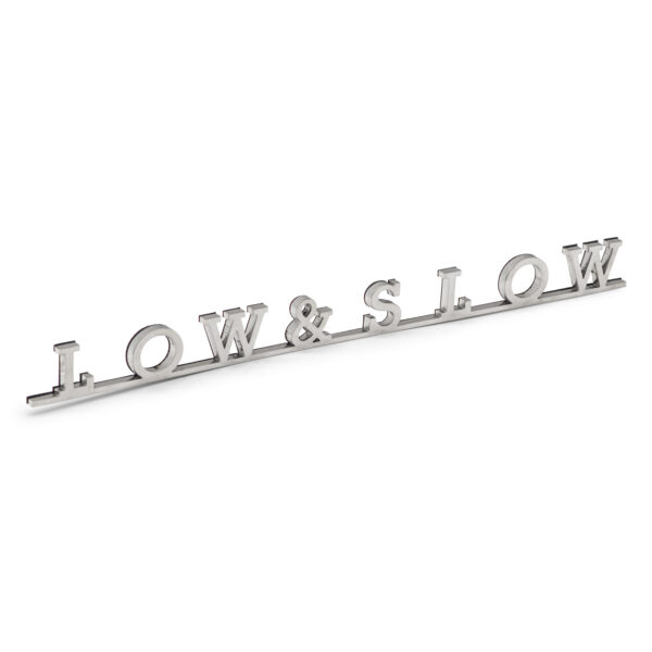 Low & Slow Script Badge Stainless Self Adhesive