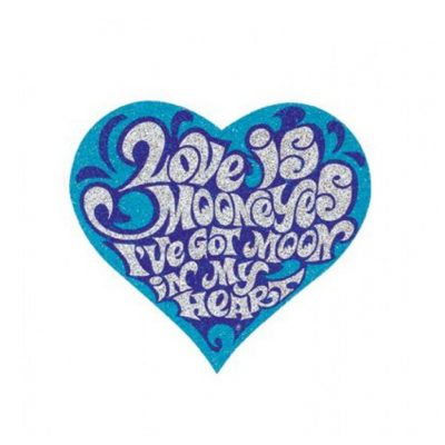 Sticker, Love is Mooneyes Sticker Decal Flake Blue