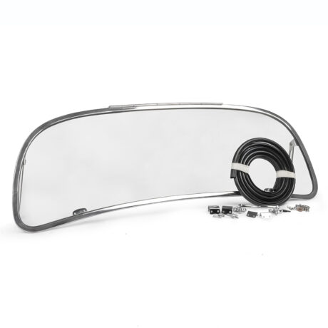 T1 1953-57 Beetle Triple Chrome Front Pop-out Safari Window with Glass Kit