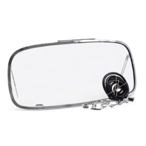 T1 1958-64 Beetle Triple Chrome Rear Pop-out Safari Window Frame with Glass Kit