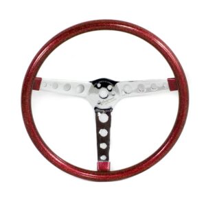 Mooneyes California Metal Flake Steering Wheel 15", Holes, Red