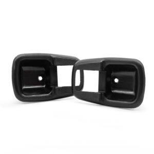 T1 / T2 / T3 Door Handle Backing Escutcheon Dual Lever Style Black, Pair