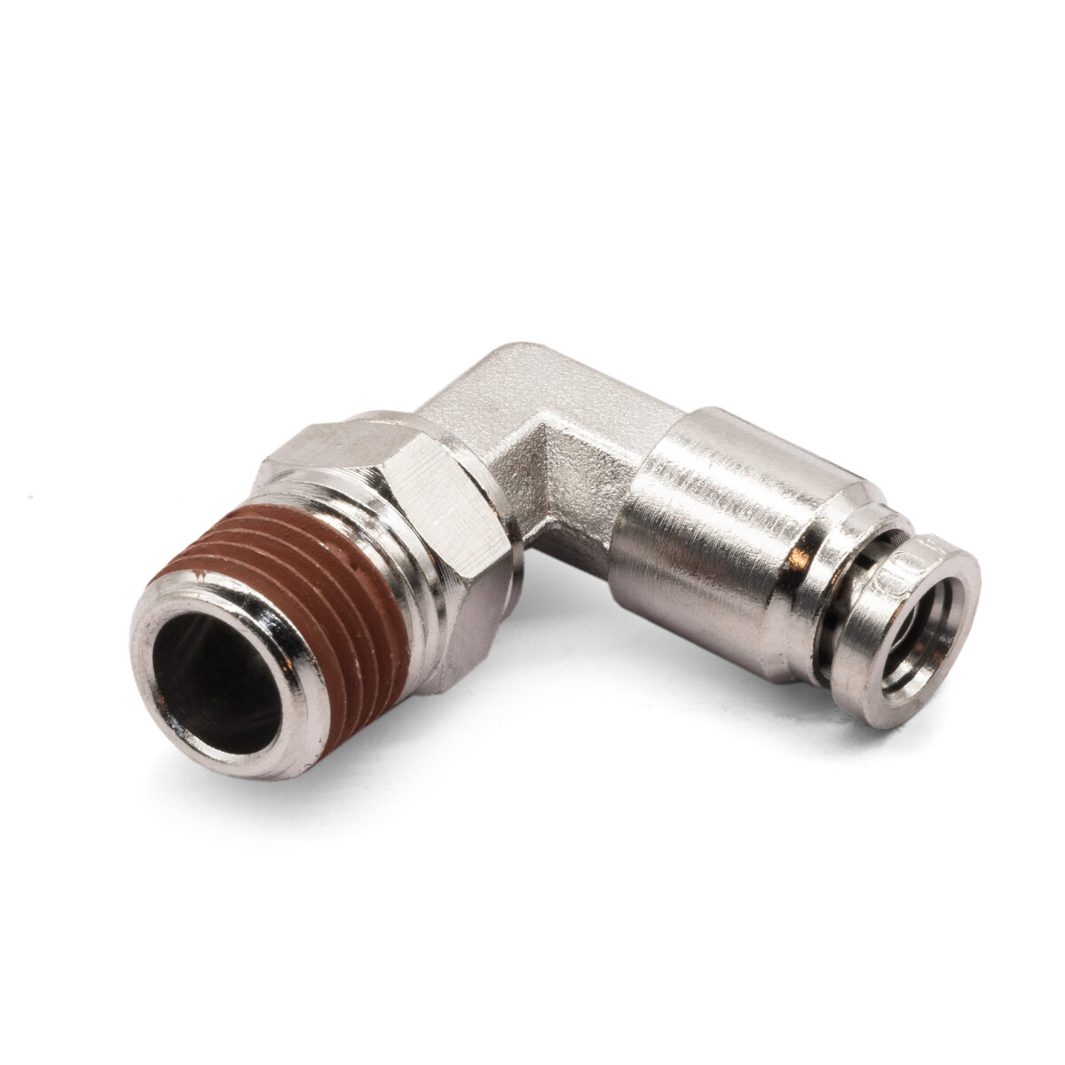 1/4" NPT(M) to 1/4" Air Line Push Connect 90 Degree Swivel Elbow Fitting, DOT