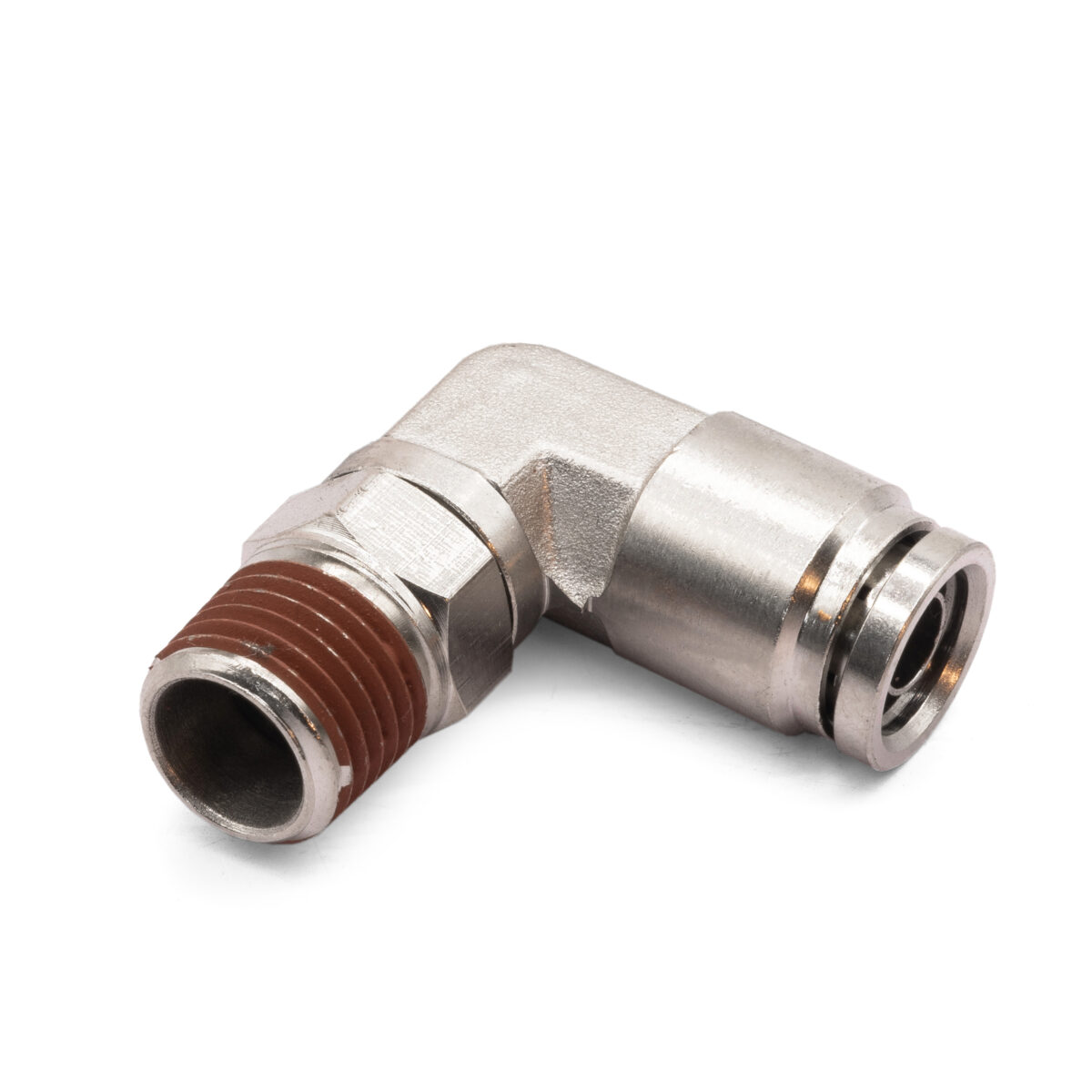 1/4" NPT(M) to 3/8" Air Line Push Connect 90 Degree Swivel Elbow Fitting, DOT