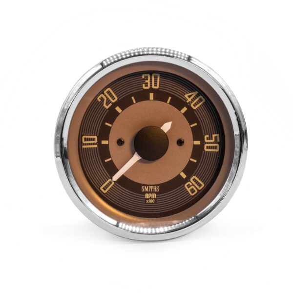 T1 / T2 -67 Smiths OE Style Brown, 6000RPM Tachometer Rev Counter Gauge, 80mm