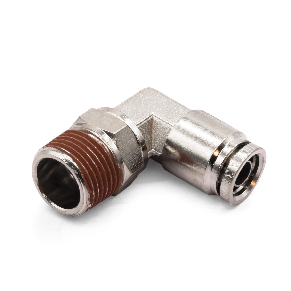 3/8" NPT(M) to 3/8" Air Line Push Connect 90 Degree Swivel Elbow Fitting, DOT