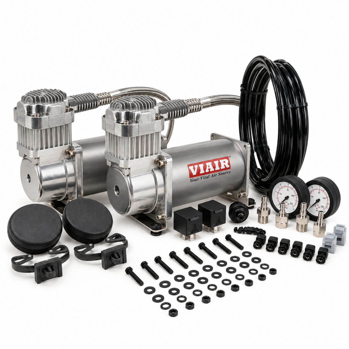 Viair Chrome Dual 380C Air Compressor Kit (200PSI)
