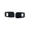 Black Door Inner Handle with Lock Lever Plate Cover Escutcheon, Pair