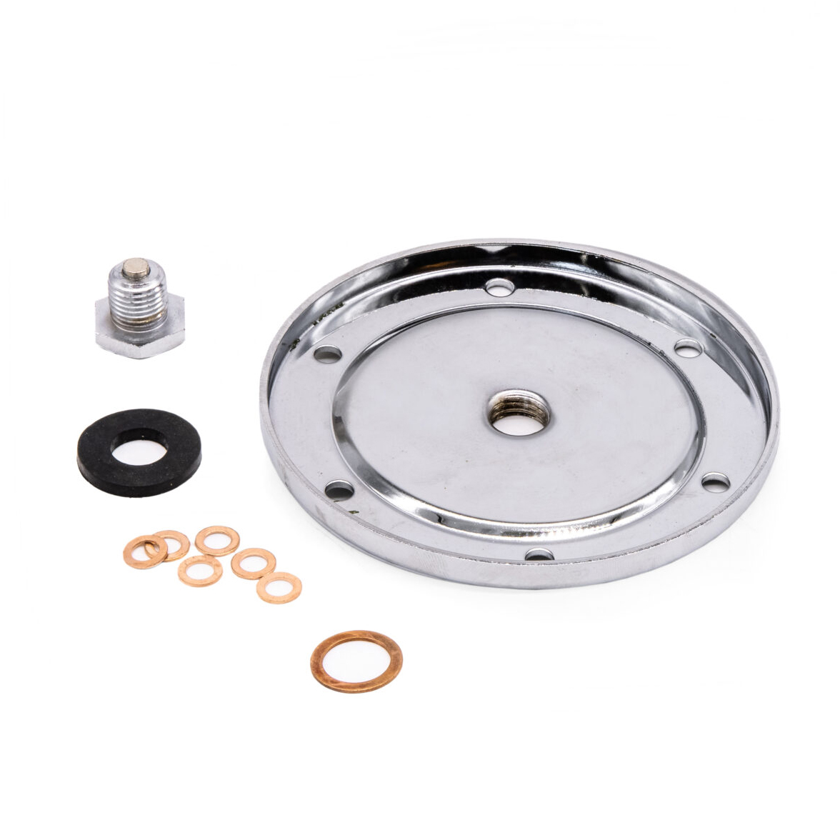 Chrome Oil Sump Plate Cover, with Drain Plug