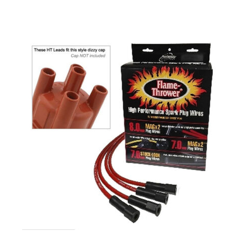 Type 1 009 / 034 Pertronix Red 8mm Flamethrower HT Leads Set