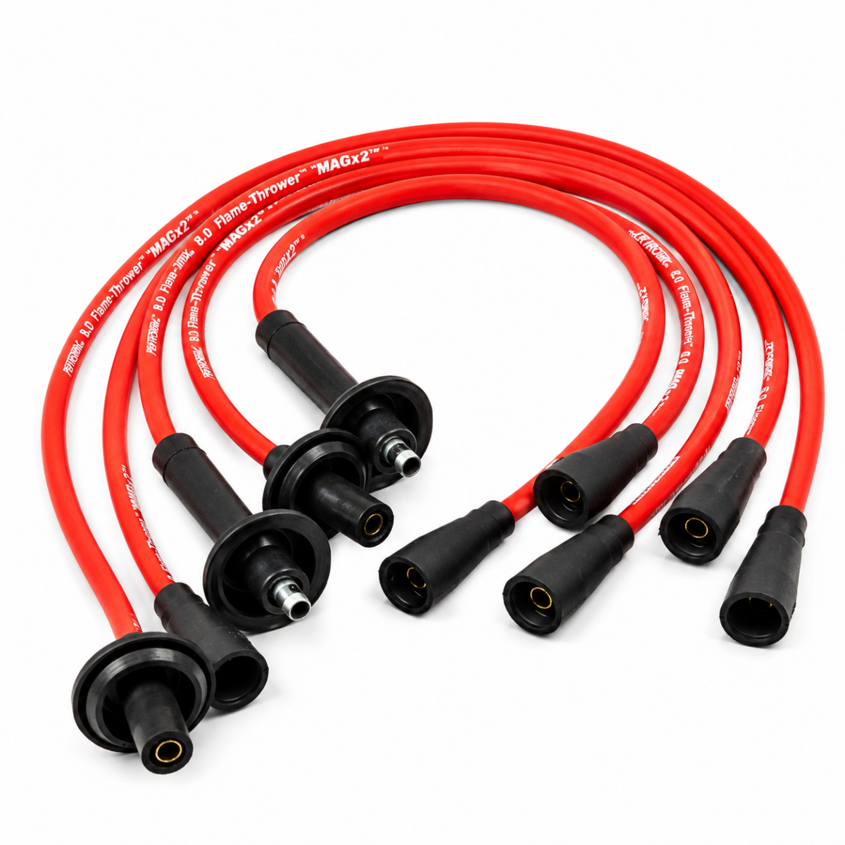 Type 4 Pertronix Red 8mm Flamethrower HT Ignition Leads Set