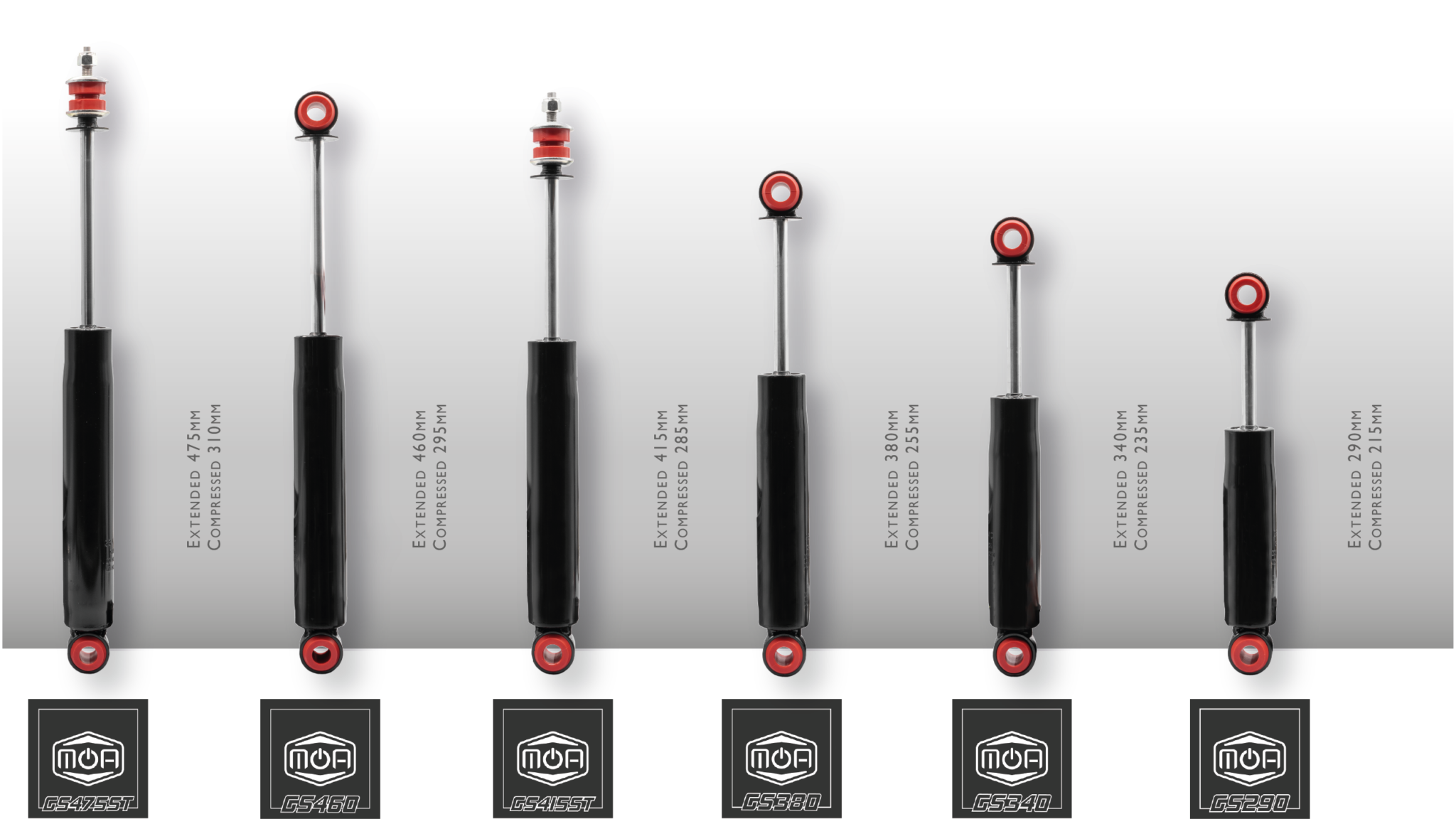 Choose your Gas Shock Absorber Length / Firmness Guide (MOAGS Series