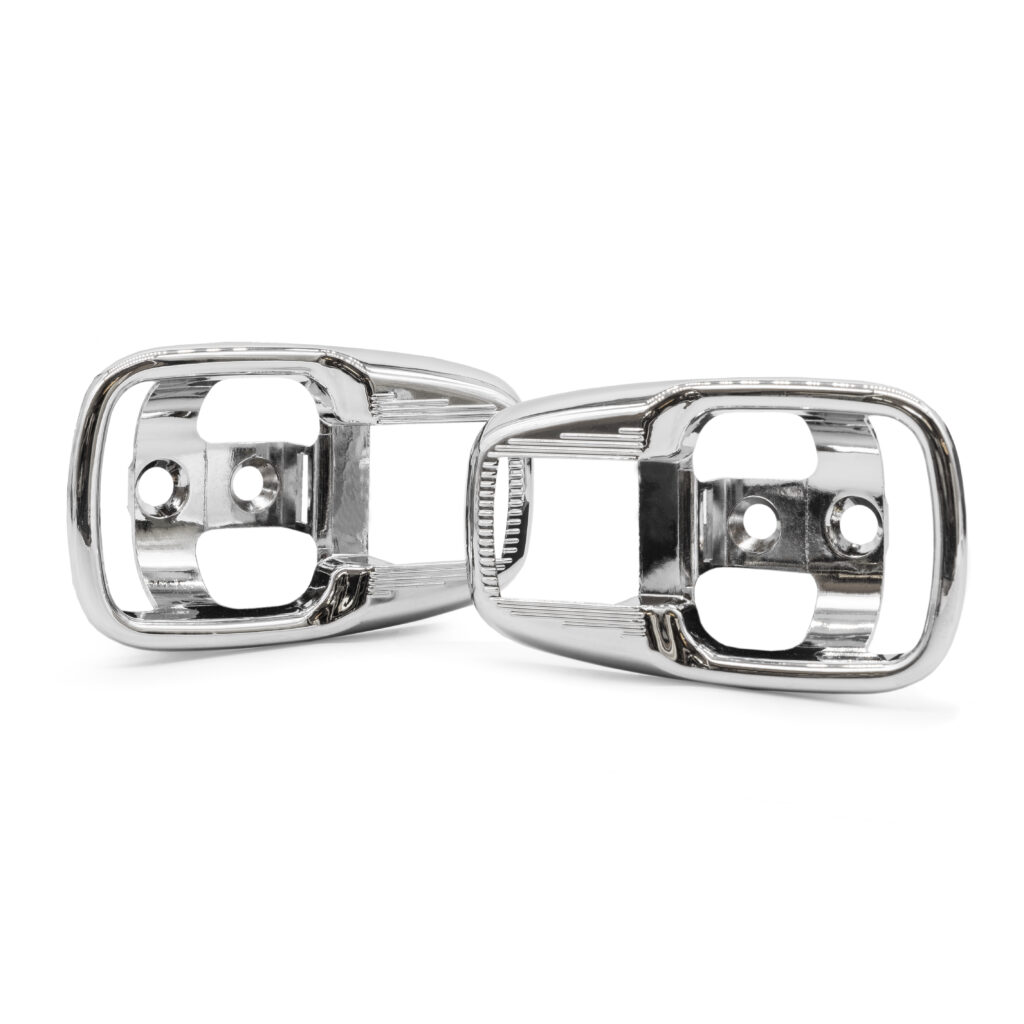 Chrome Door Inner Handle Escutcheon, for Single Lever Handles, Pair