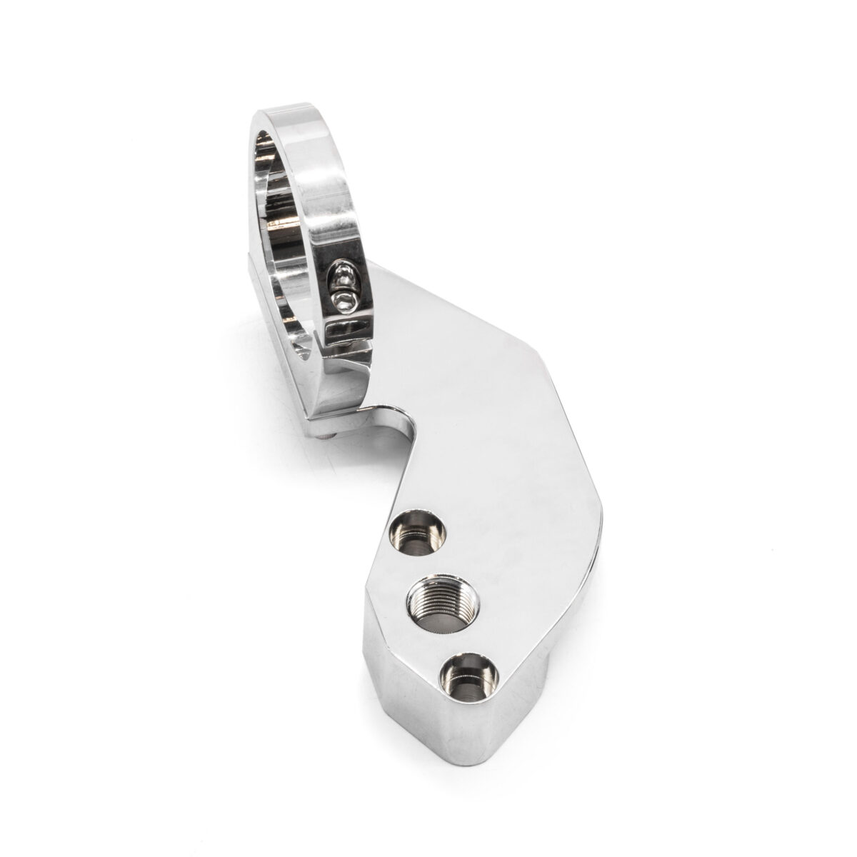 Chrome Billet Fuel Pump Block Off w Coil Clamp