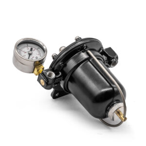 Malpassi 85mm Ultimate Black Filter King Fuel Pressure Regulator with Gauge, No Unions, Alloy Bowl