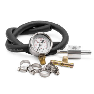 Malpassi In-Line Fuel Pressure Gauge Complete Kit, 0-15 PSI, with Line and Fittings