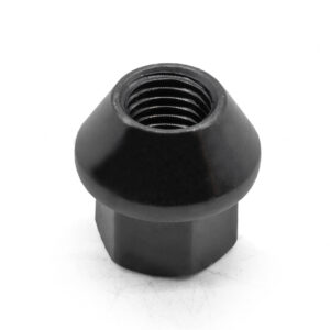 M12x1.5 Black Tapered Open Ended Wheel Nut