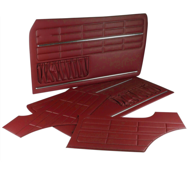 T14 1955-74 Karmann Ghia Complete Door Card Kit, Burgundy