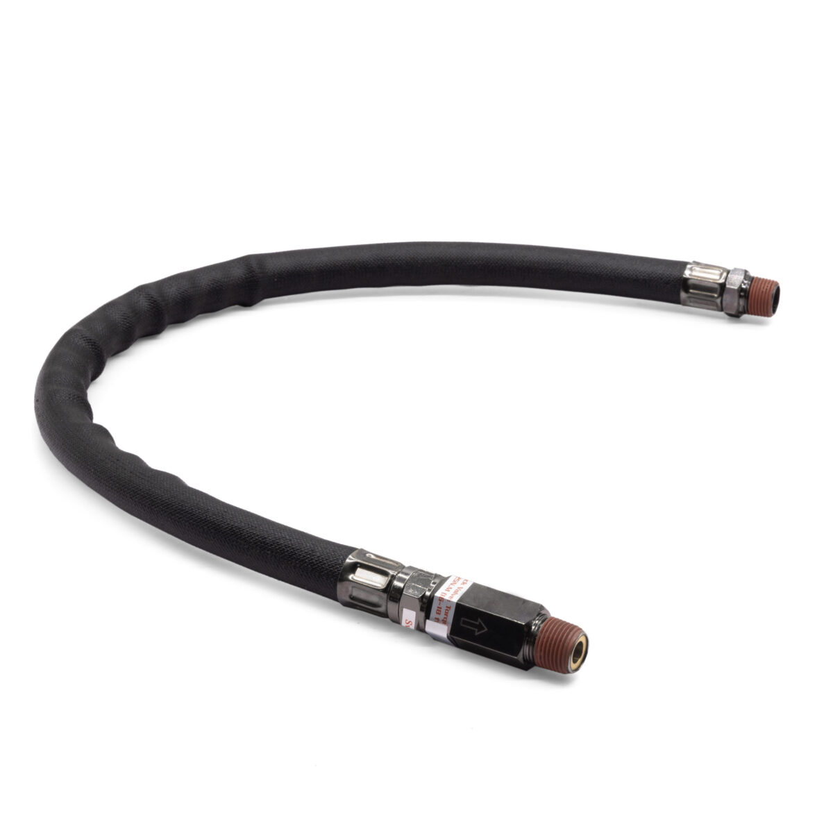 Viair 24" Long Stainless Steel 3/8" Black Sleeve Braided Leader Hose w/ Check Valve