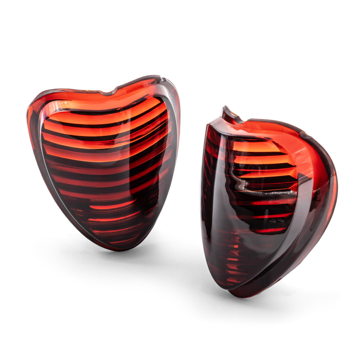 1952-55 Beetle "Heart" Taillight Upper Lenses Hella, Pair