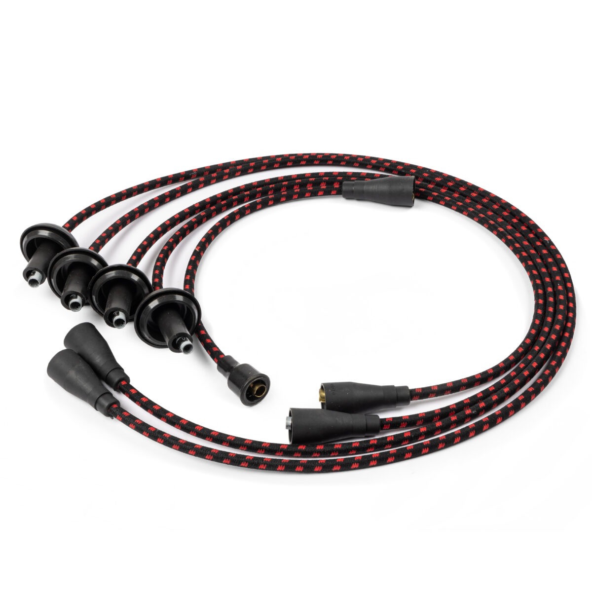 Type 1 009 / 034 Black Vintage Cotton Wrapped 7mm HT Ignition Leads