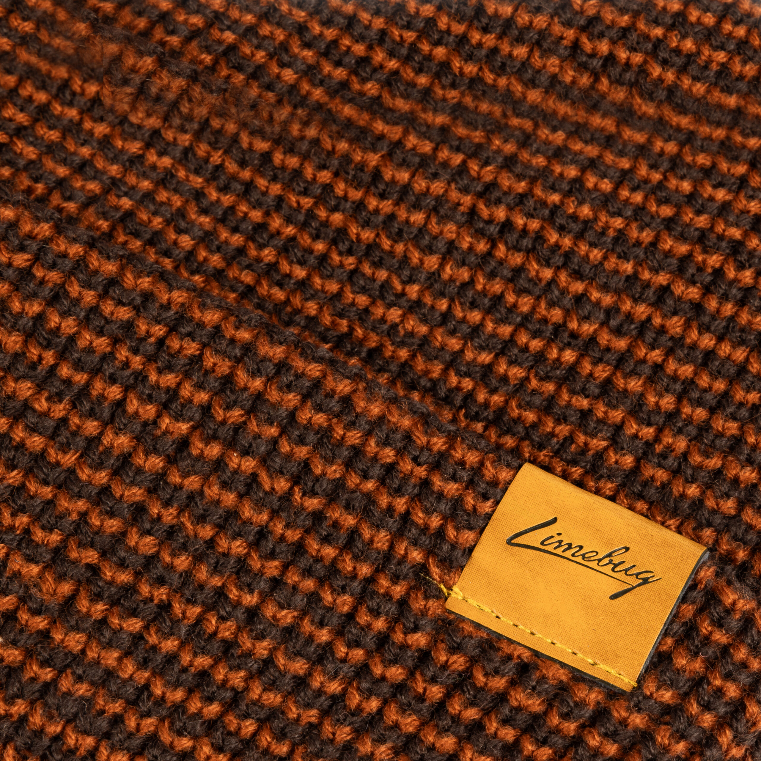 Limebug Official Woven Stripe Beanie, Rust Ember
