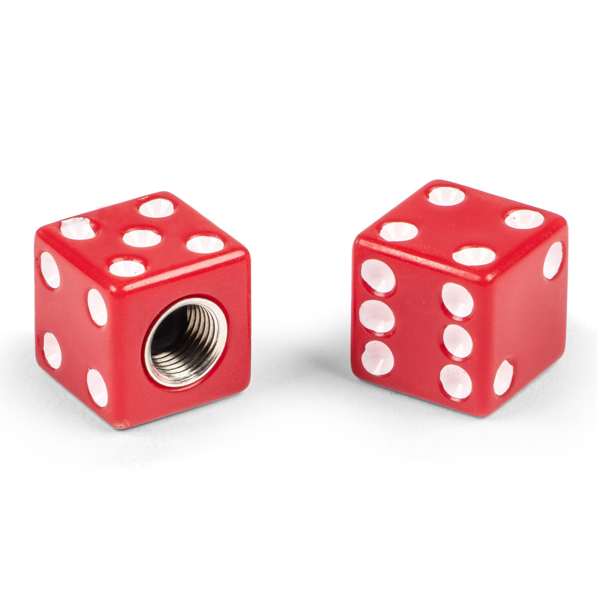 Red Dice Valve Caps, Pair