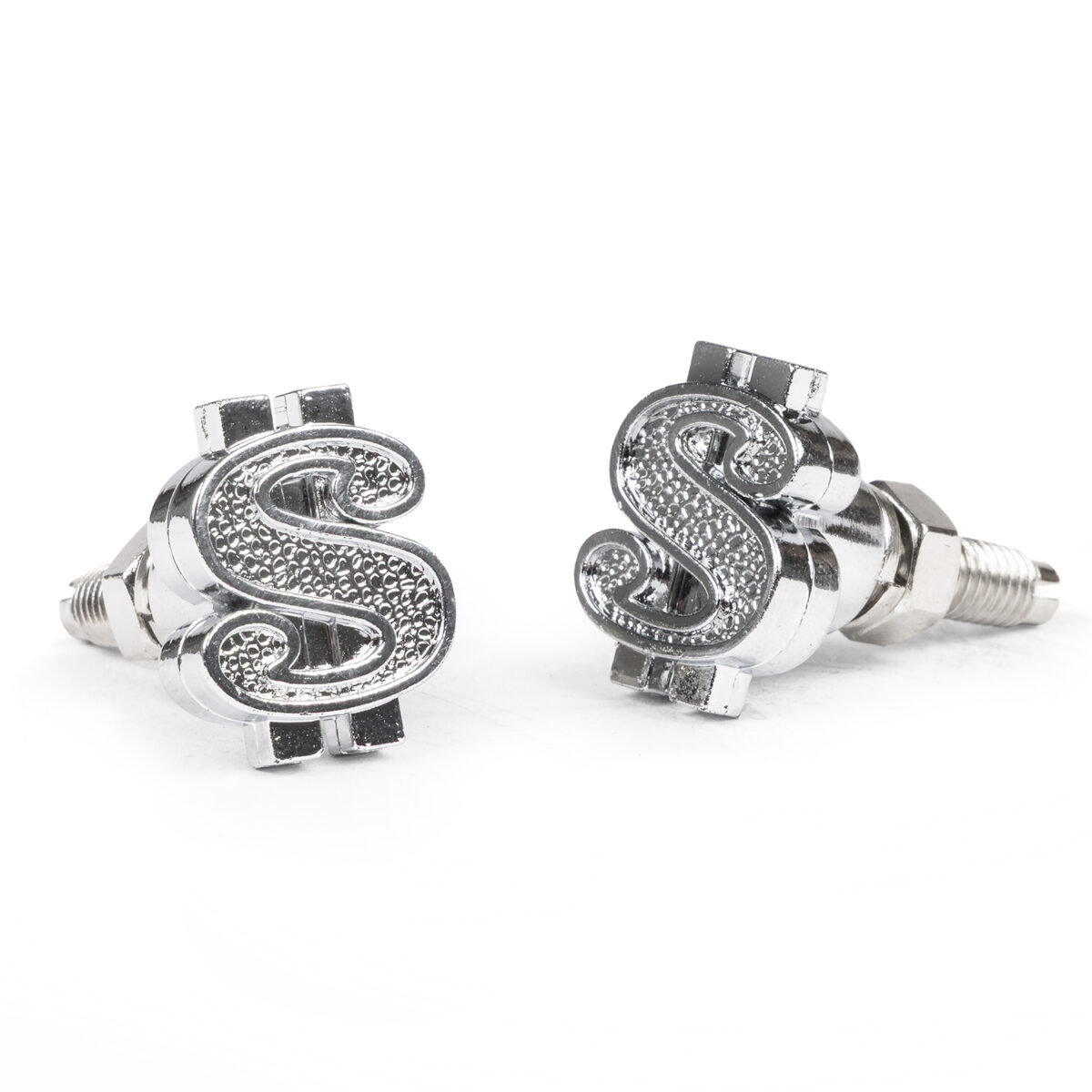 Mooneyes Chrome Dollar License Plate Bolts, Pair
