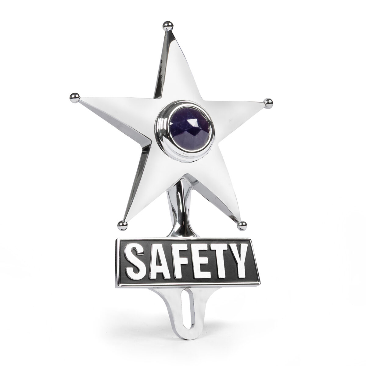 Chrome Safety Star Badge w/ Blue Light